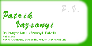 patrik vazsonyi business card